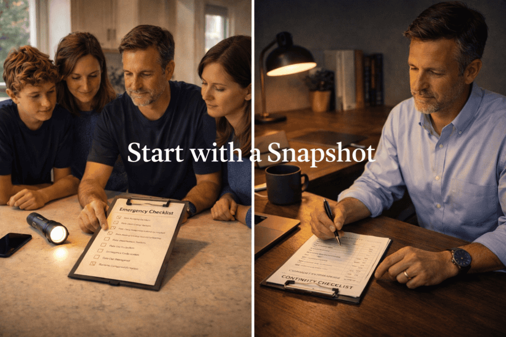 Family and business readiness snapshot tools